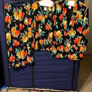 Carole Little 3 piece Jacket, blouse  and skirt three piece set. Size L